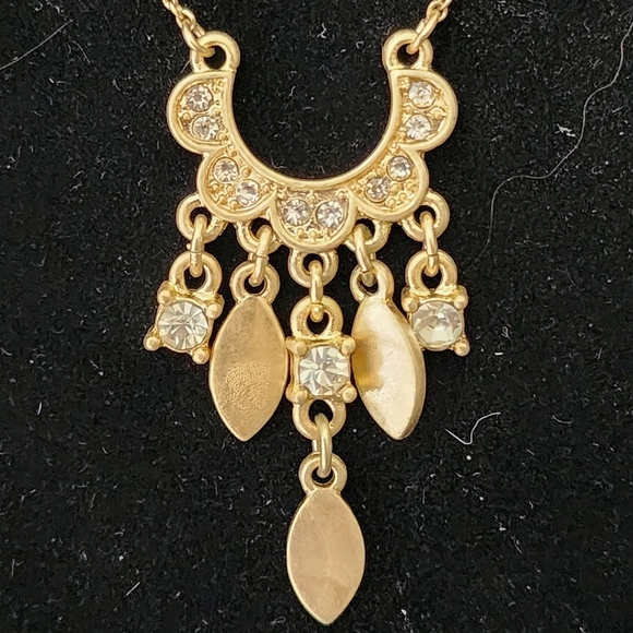 Boho Double Strand and Pendant Chain Necklace with Orange Fringe - Picture 4 of 7